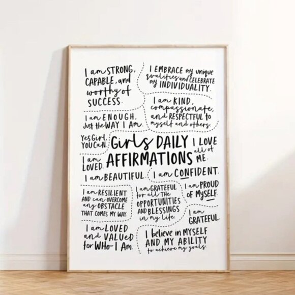 Girls Affirmation Positivity Quotes Gift No Framed 💗💗💗 New 16x24 - Picture 5 of 5